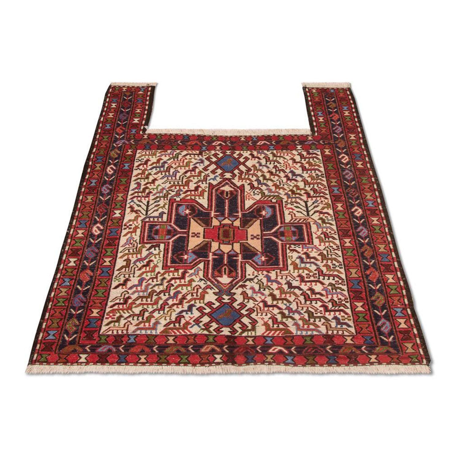 Kelim-tæppe - orientalsk firkantet  - 99 x 95 cm - beige