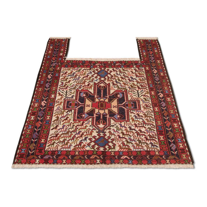 Kelim-tæppe - orientalsk firkantet  - 99 x 95 cm - beige