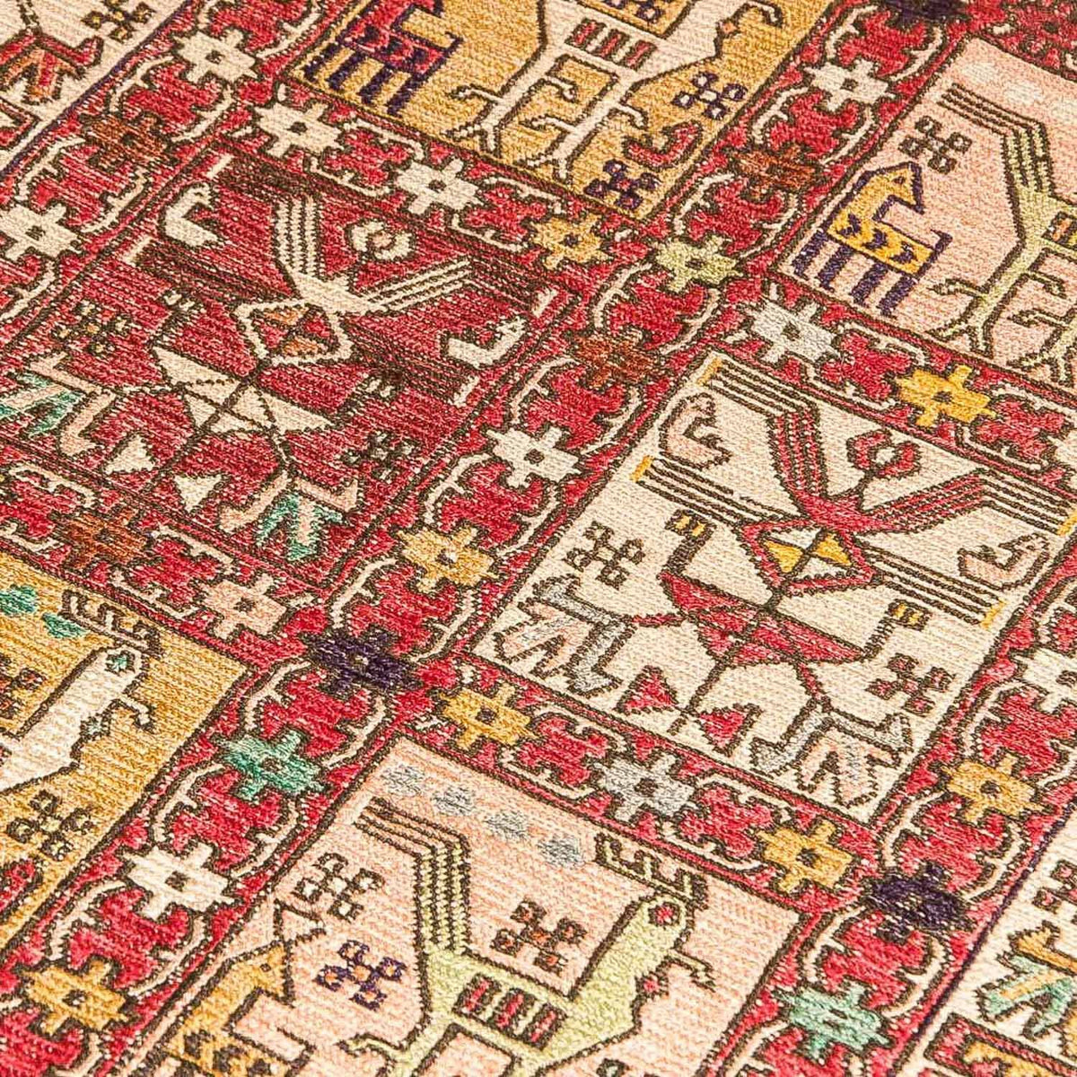 Kelim-tæppe - orientalsk - 97 x 75 cm - rød