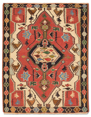 Kelim-tæppe - orientalsk - 147 x 112 cm - rød