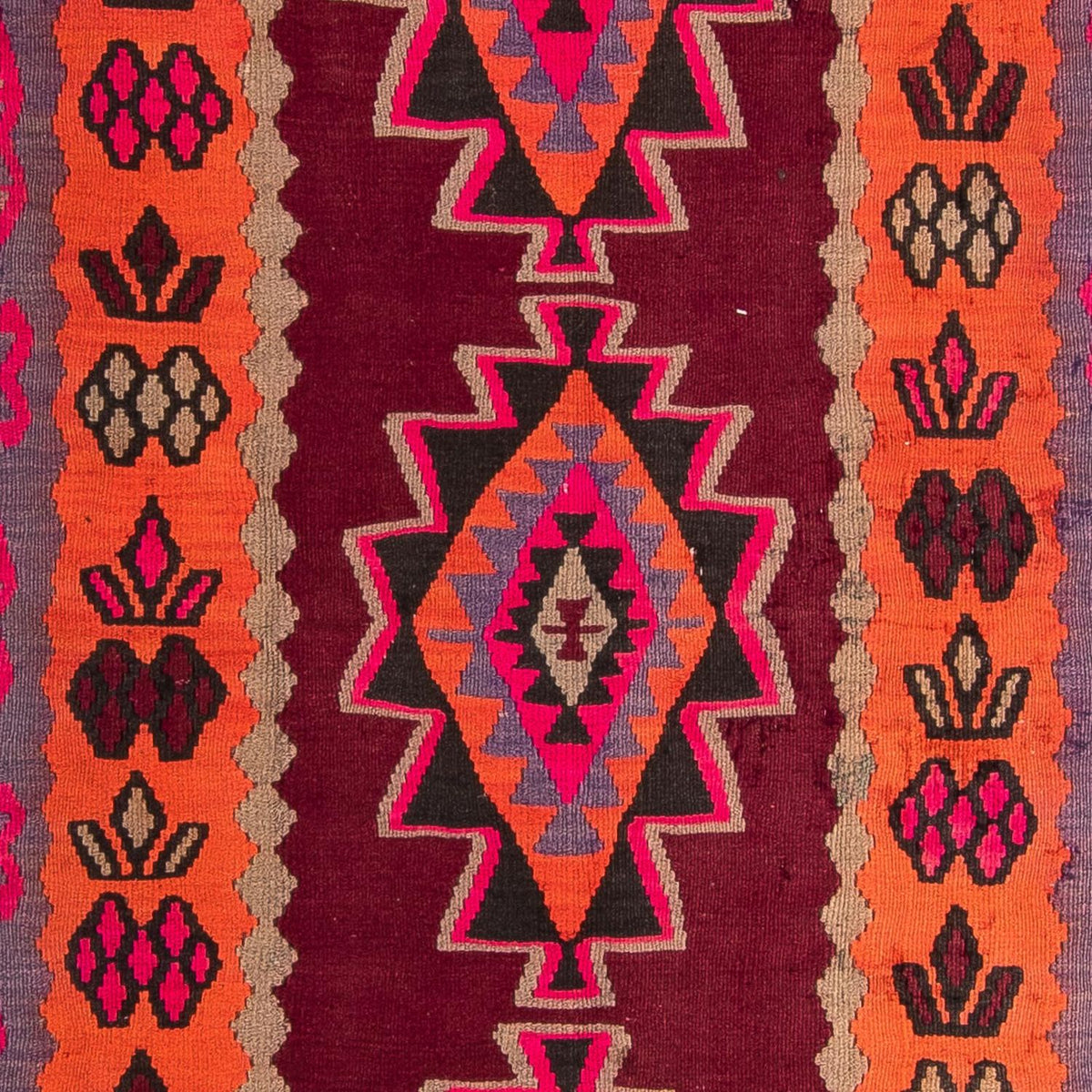 Løber Kelim-tæppe - gammelt - 390 x 141 cm - flerfarvet