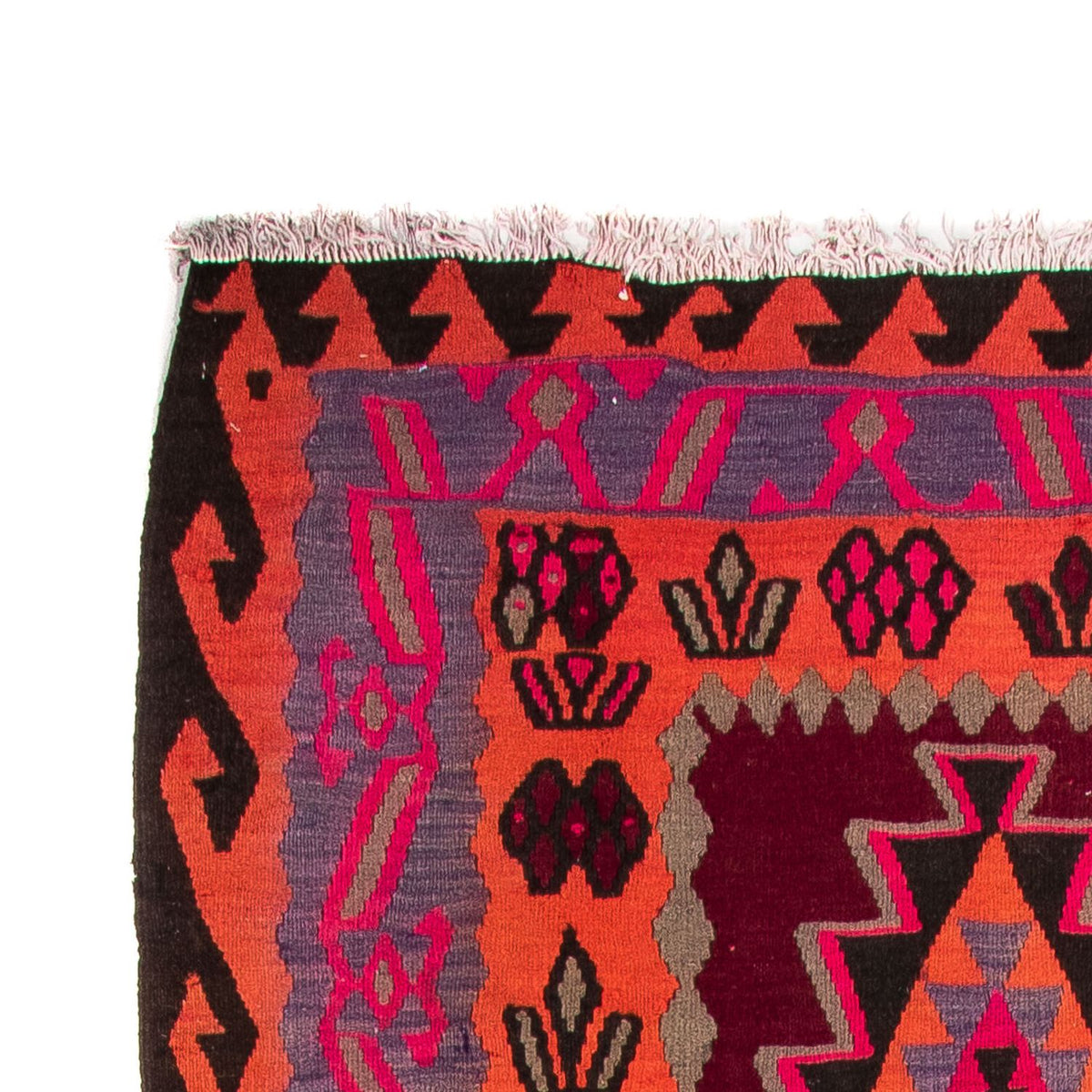 Løber Kelim-tæppe - gammelt - 390 x 141 cm - flerfarvet