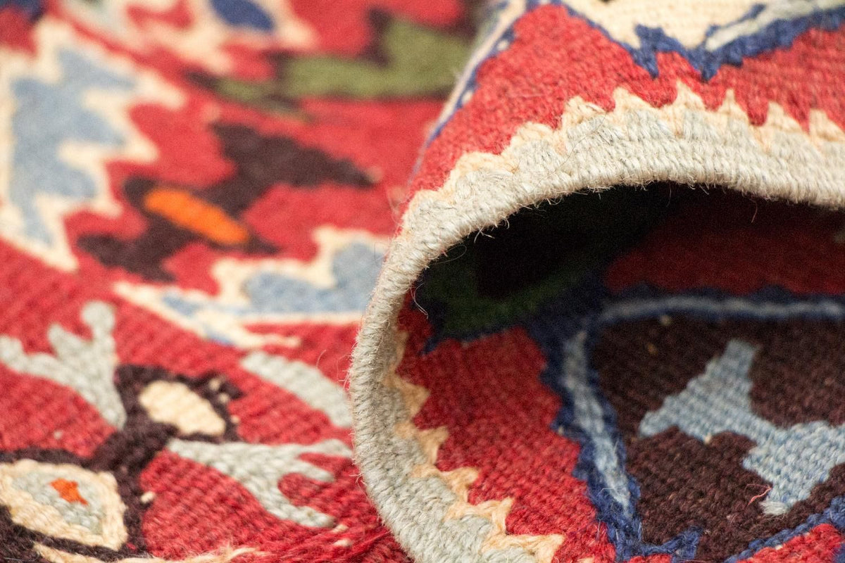 Kelim-tæppe - gammelt - 153 x 119 cm - blå