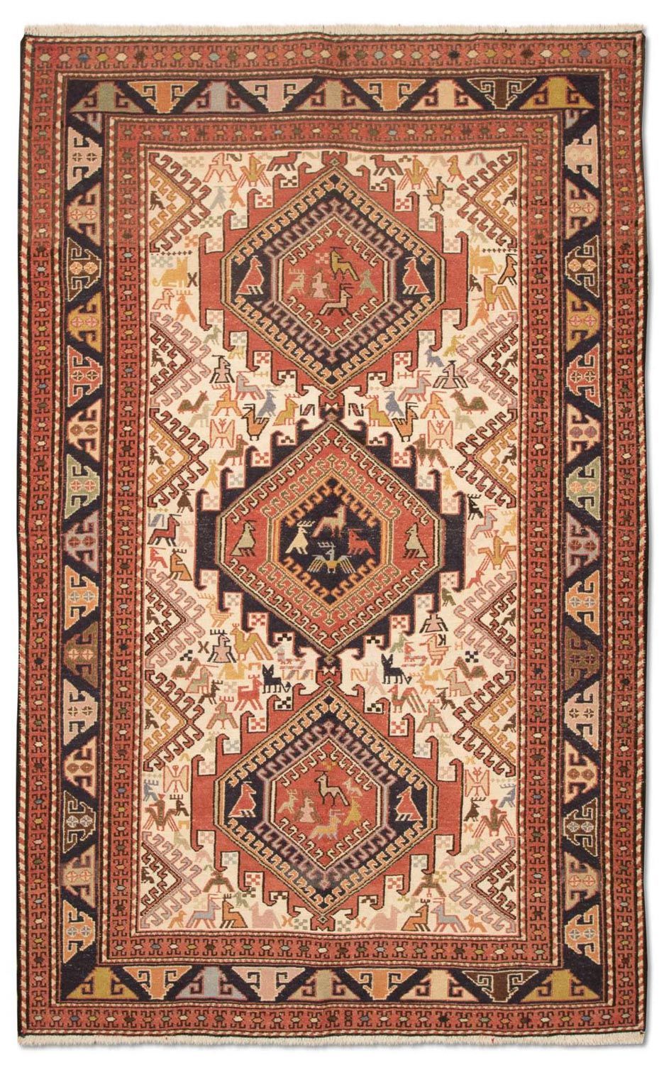 Kelim-tæppe - orientalsk - 194 x 122 cm - brun