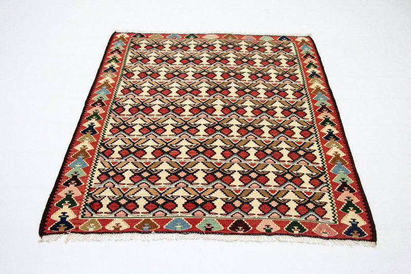 Kelim-tæppe - orientalsk - 143 x 105 cm - flerfarvet