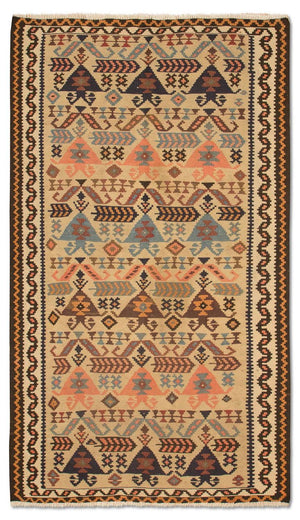 Løber Kelim-tæppe - gammelt - 195 x 108 cm - beige