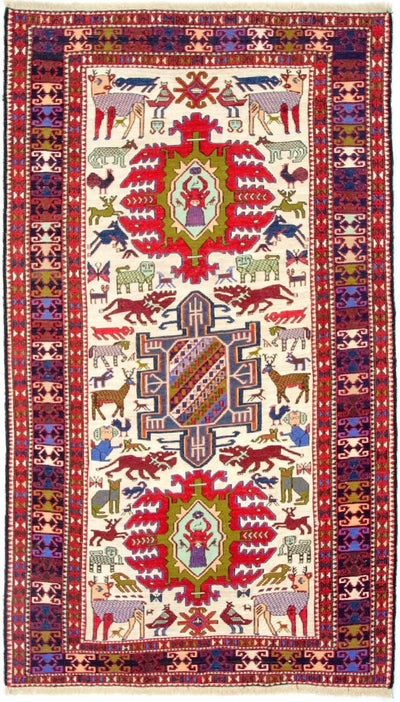 Silke kilim Tæppe 118x212cm
