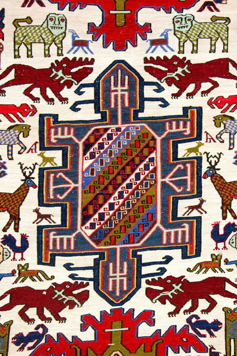 Kelim-tæppe - orientalsk - 212 x 118 cm - beige