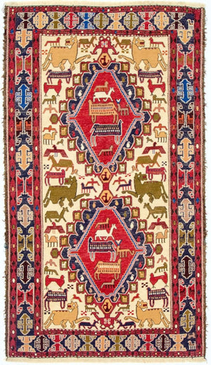 Kelim-tæppe - orientalsk - 192 x 110 cm - beige