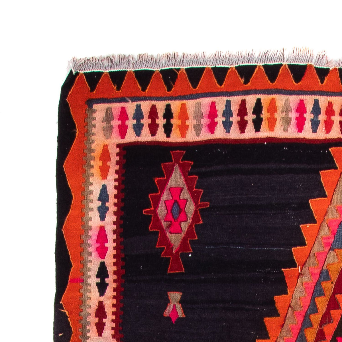 Løber Kelim-tæppe - gammelt - 315 x 150 cm - flerfarvet