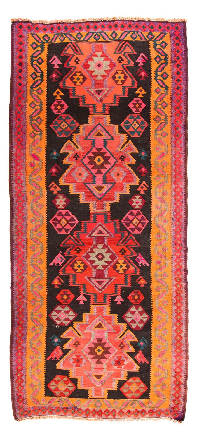 Løber Kelim-tæppe - gammelt - 335 x 150 cm - flerfarvet