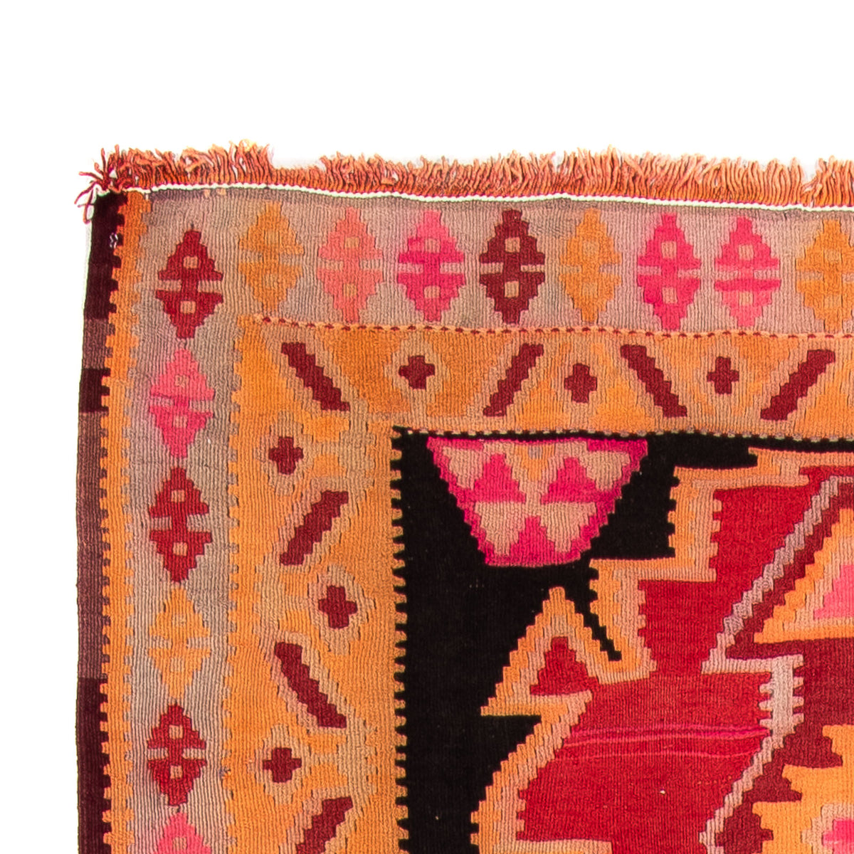 Løber Kelim-tæppe - gammelt - 330 x 150 cm - flerfarvet