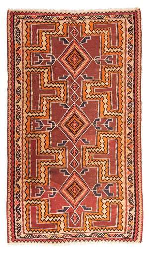Kelim-tæppe - gammelt - 285 x 180 cm - flerfarvet