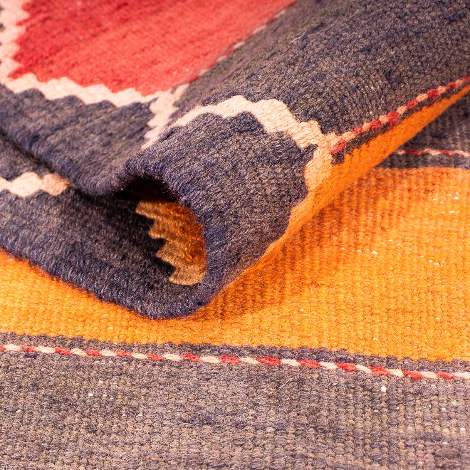Kelim-tæppe - gammelt - 300 x 195 cm - flerfarvet