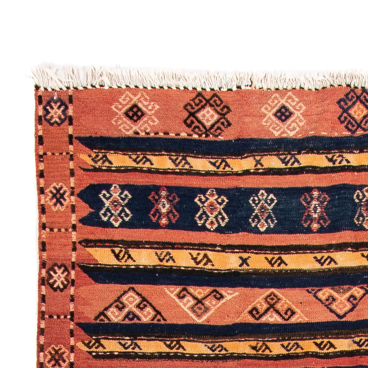 Kelim-tæppe - gammelt - 270 x 160 cm - flerfarvet