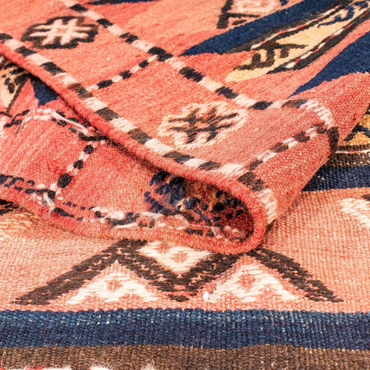 Kelim-tæppe - gammelt - 270 x 160 cm - flerfarvet