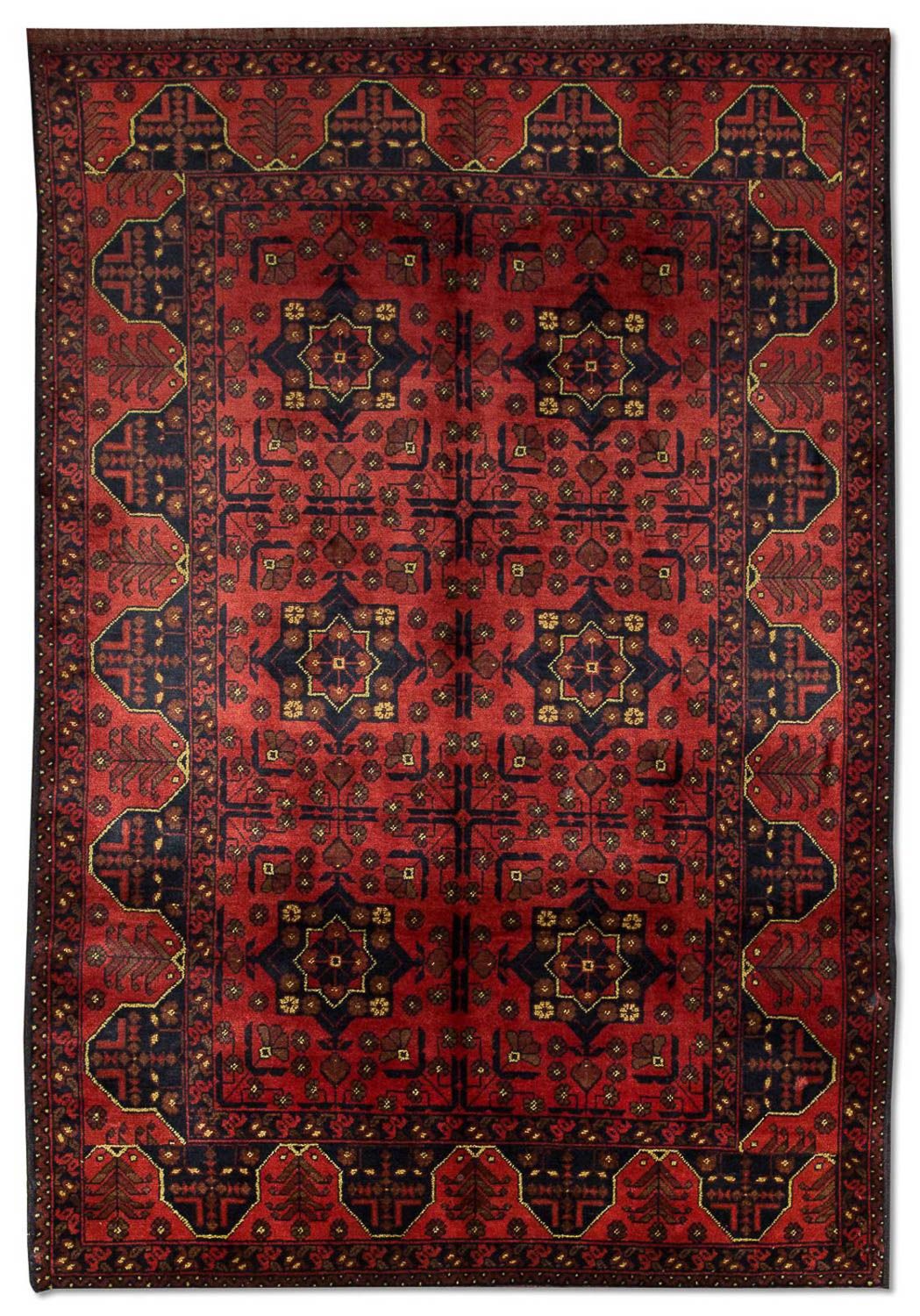 Afghansk tæppe - Kunduz - 196 x 124 cm - rød