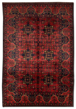 Afghansk tæppe - Kunduz - 196 x 124 cm - rød