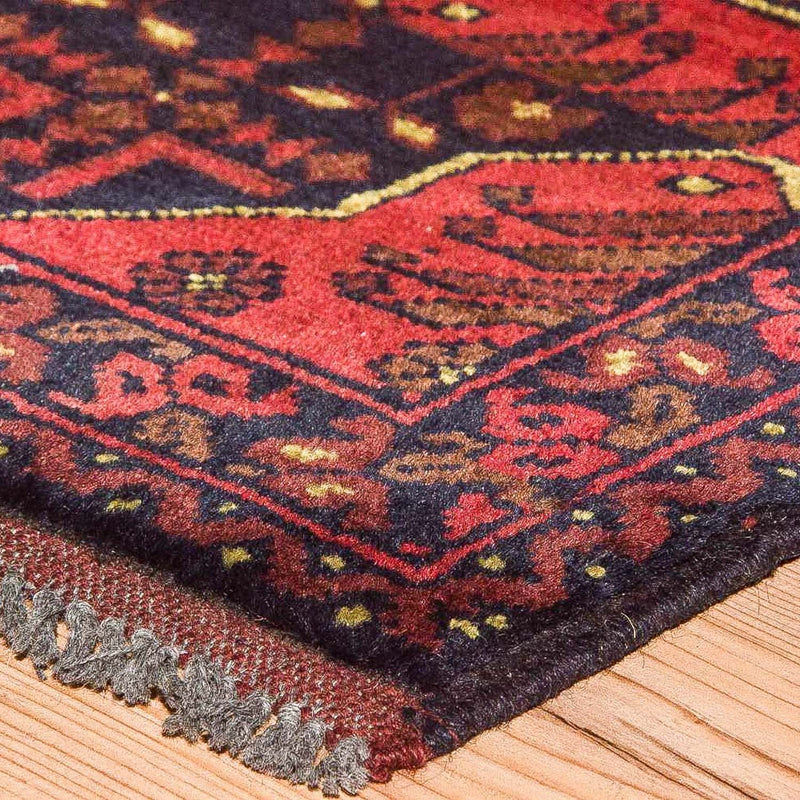 Afghansk tæppe - Kunduz - 196 x 124 cm - rød