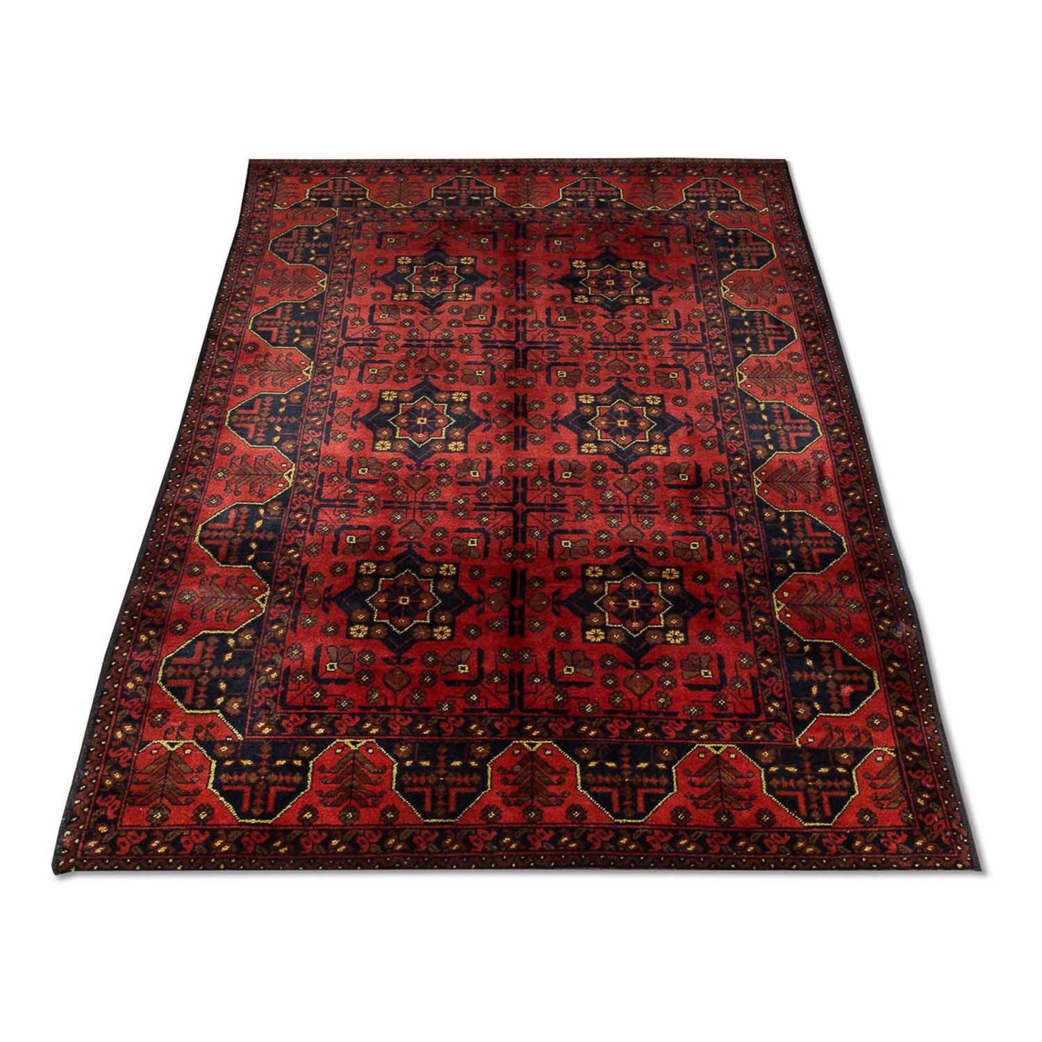 Afghansk tæppe - Kunduz - 196 x 124 cm - rød