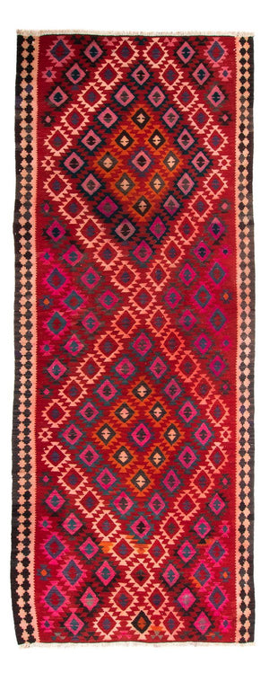 Løber Kelim-tæppe - gammelt - 350 x 150 cm - flerfarvet
