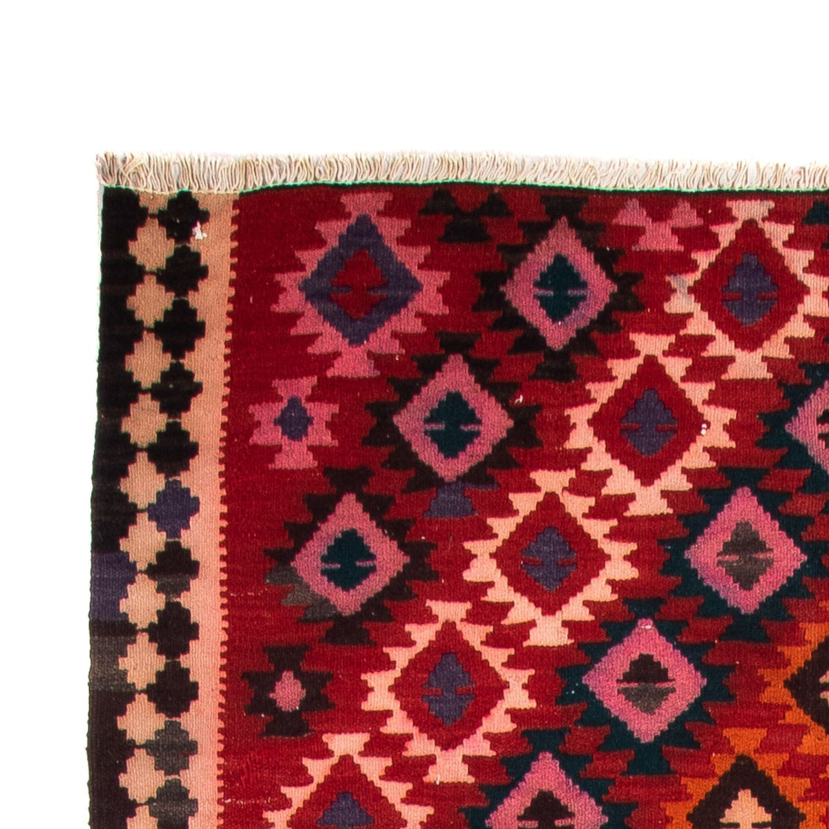 Løber Kelim-tæppe - gammelt - 350 x 150 cm - flerfarvet