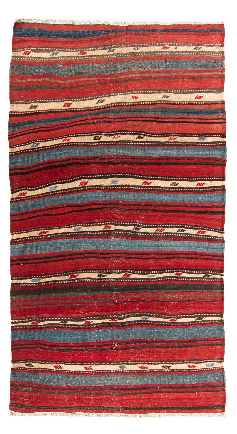 Løber Kelim-tæppe - gammelt - 250 x 140 cm - flerfarvet