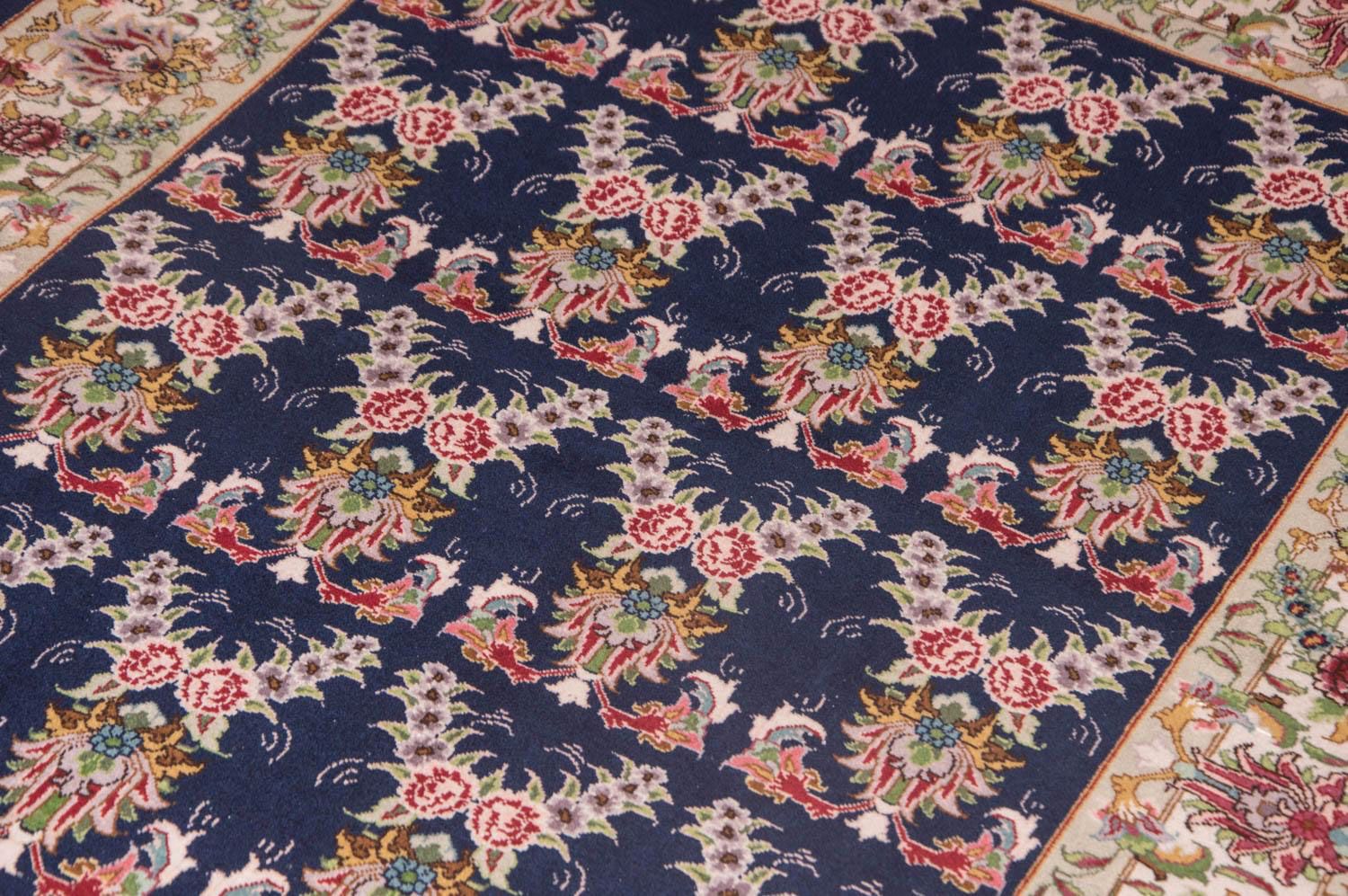 Persisk tæppe - Tabriz - Royal - 137 x 103 cm - mørkeblå