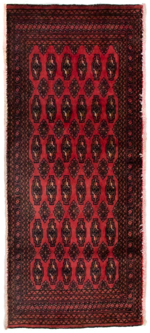 Turkaman-tæppe - 130 x 60 cm - rød