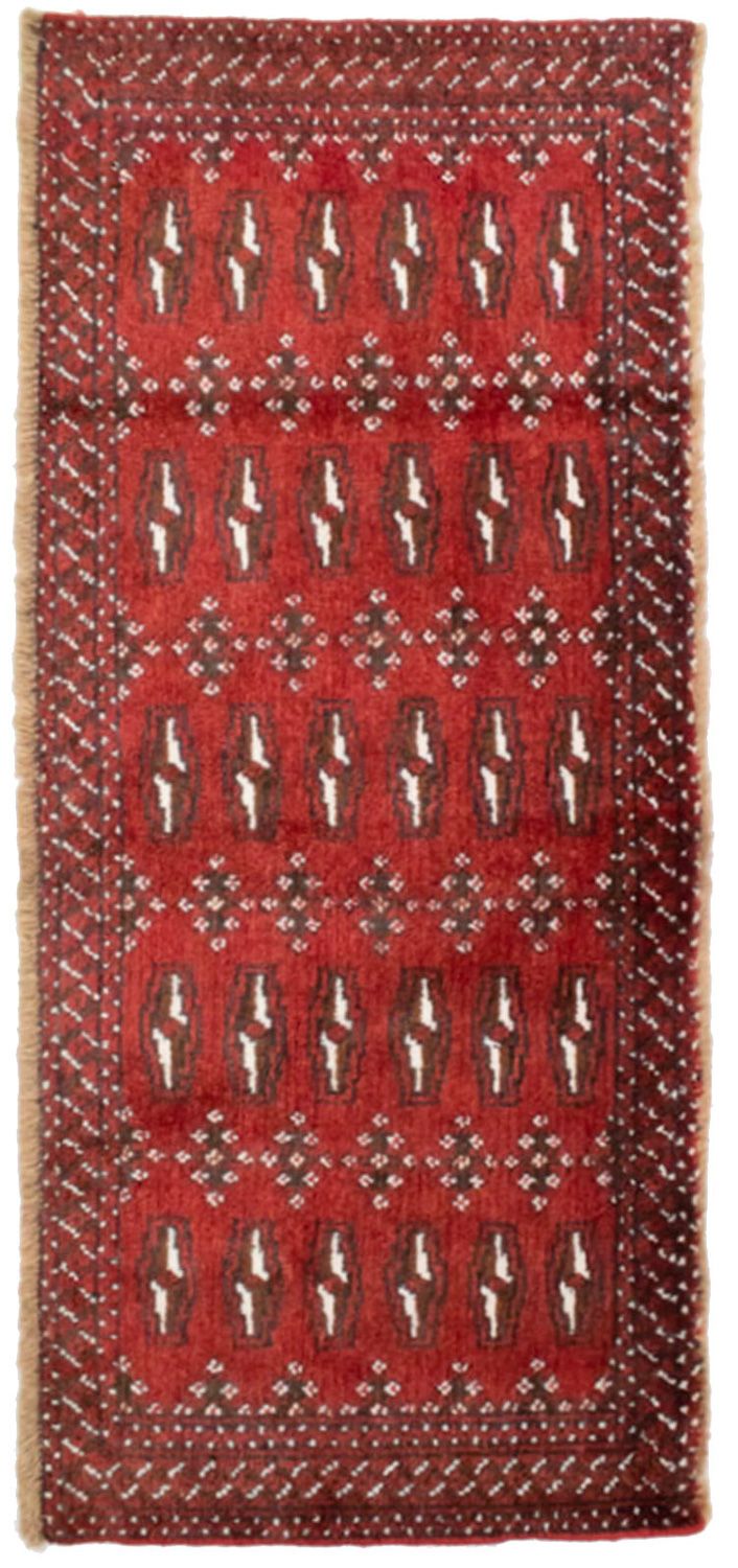 Turkaman-tæppe - 130 x 60 cm - rød