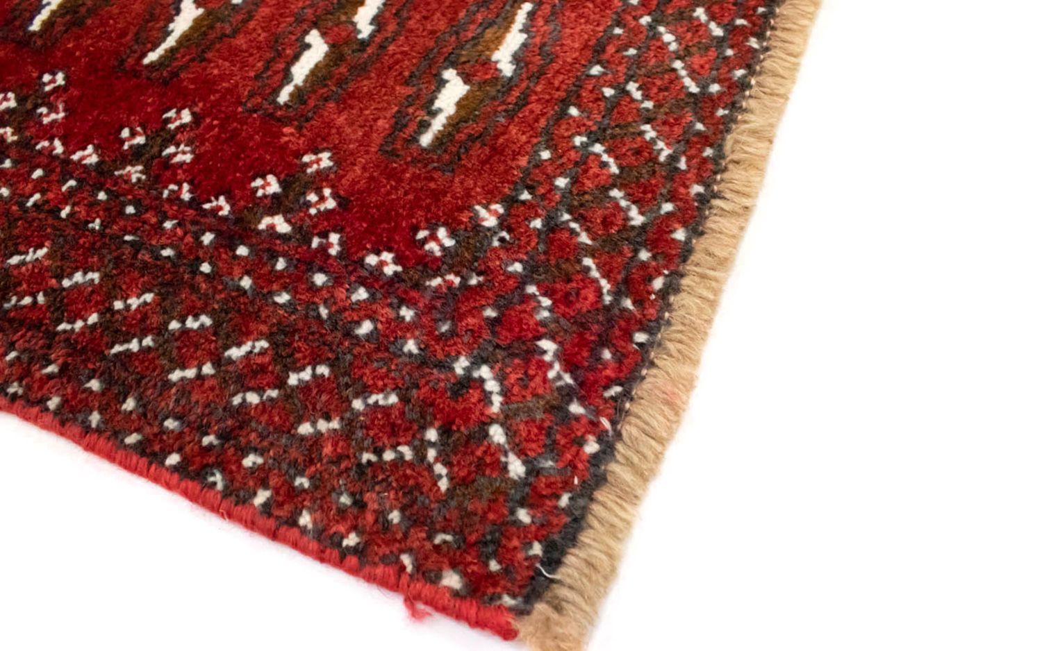 Turkaman-tæppe - 130 x 60 cm - rød