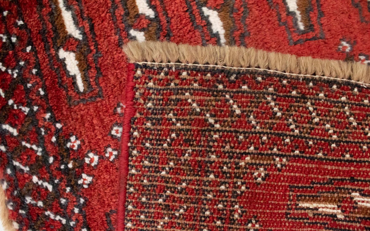 Turkaman-tæppe - 130 x 60 cm - rød