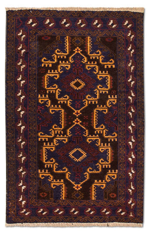 Baluch-tæppe - 133 x 81 cm - blå