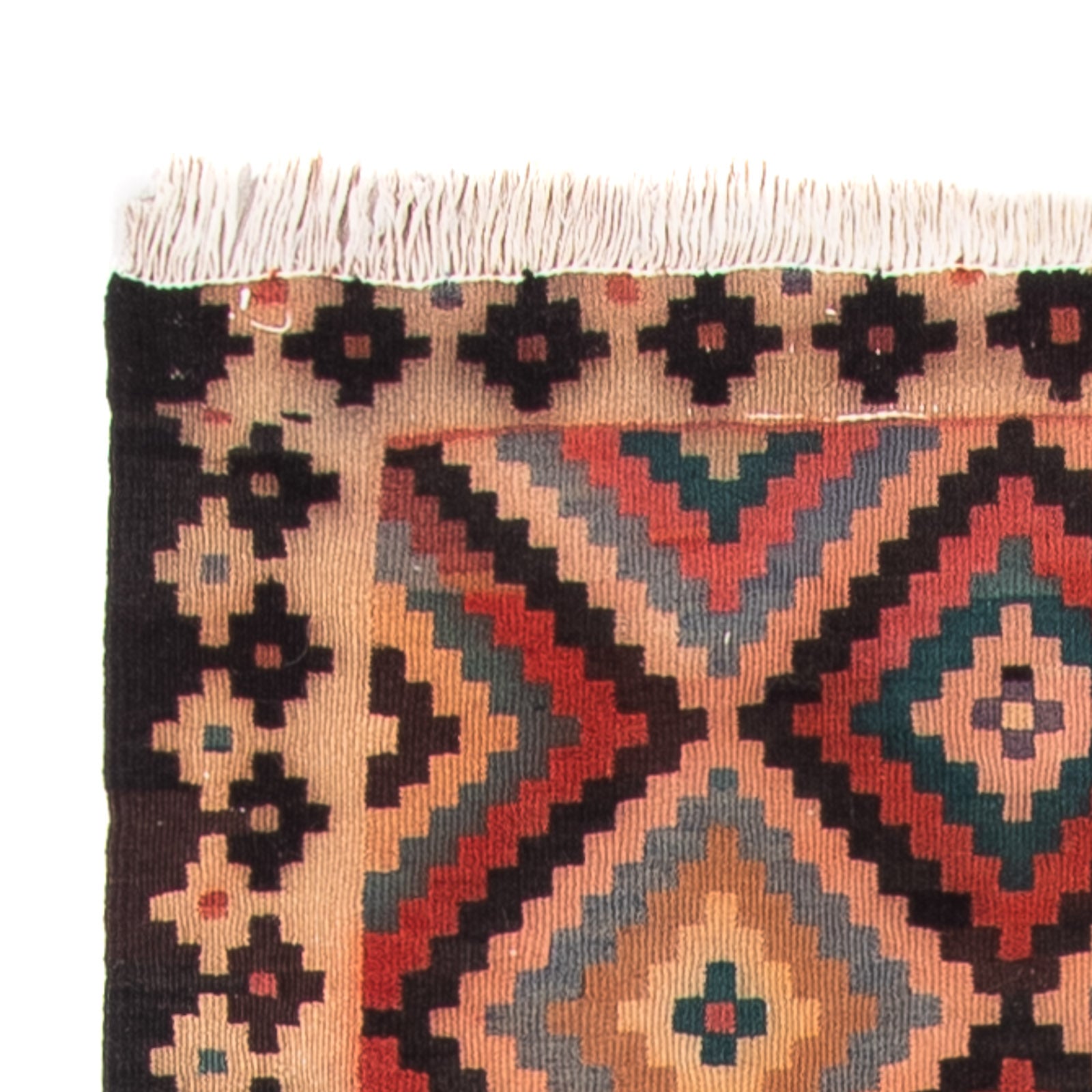 Løber Kelim-tæppe - gammelt - 225 x 112 cm - flerfarvet
