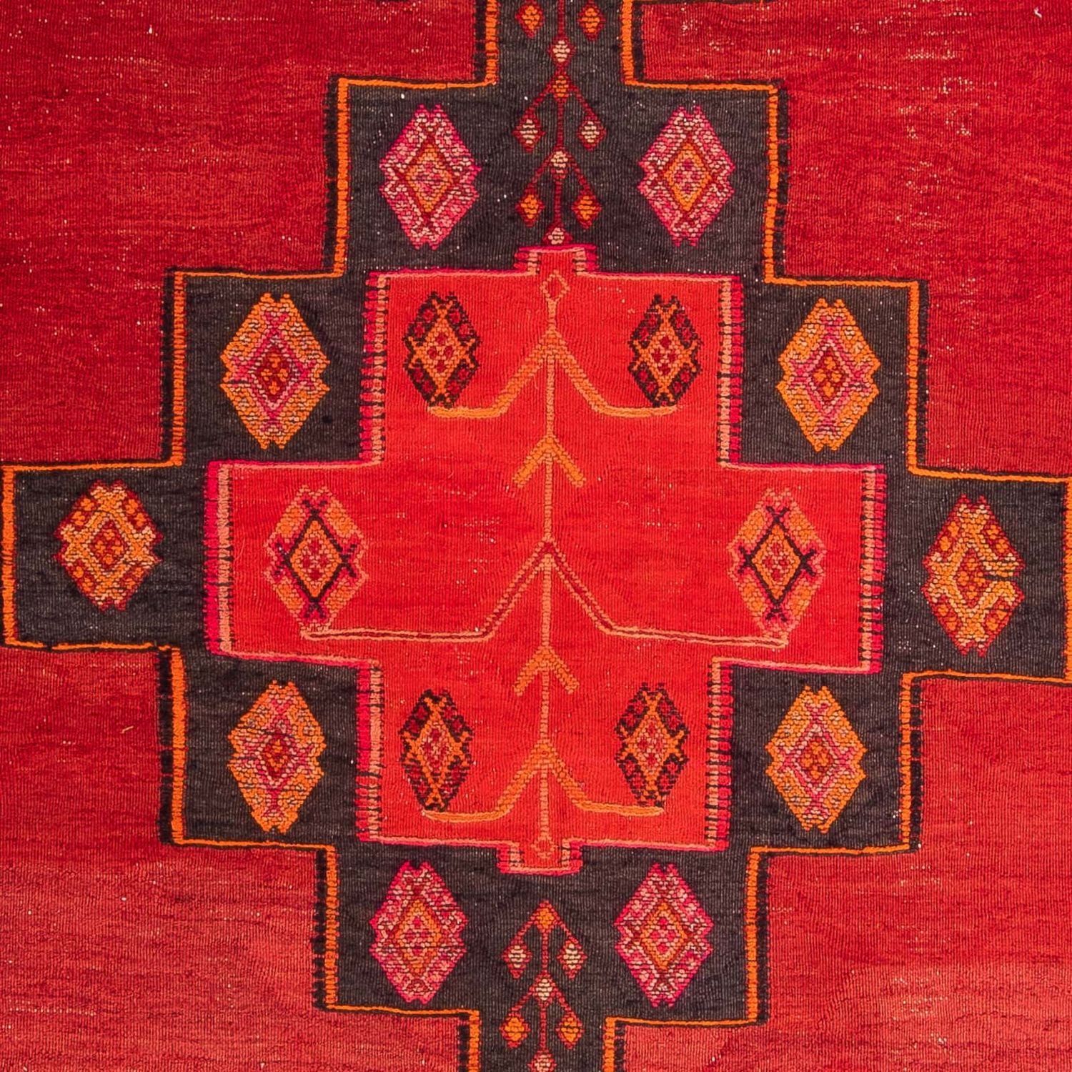 Kelim-tæppe - gammelt - 310 x 160 cm - flerfarvet