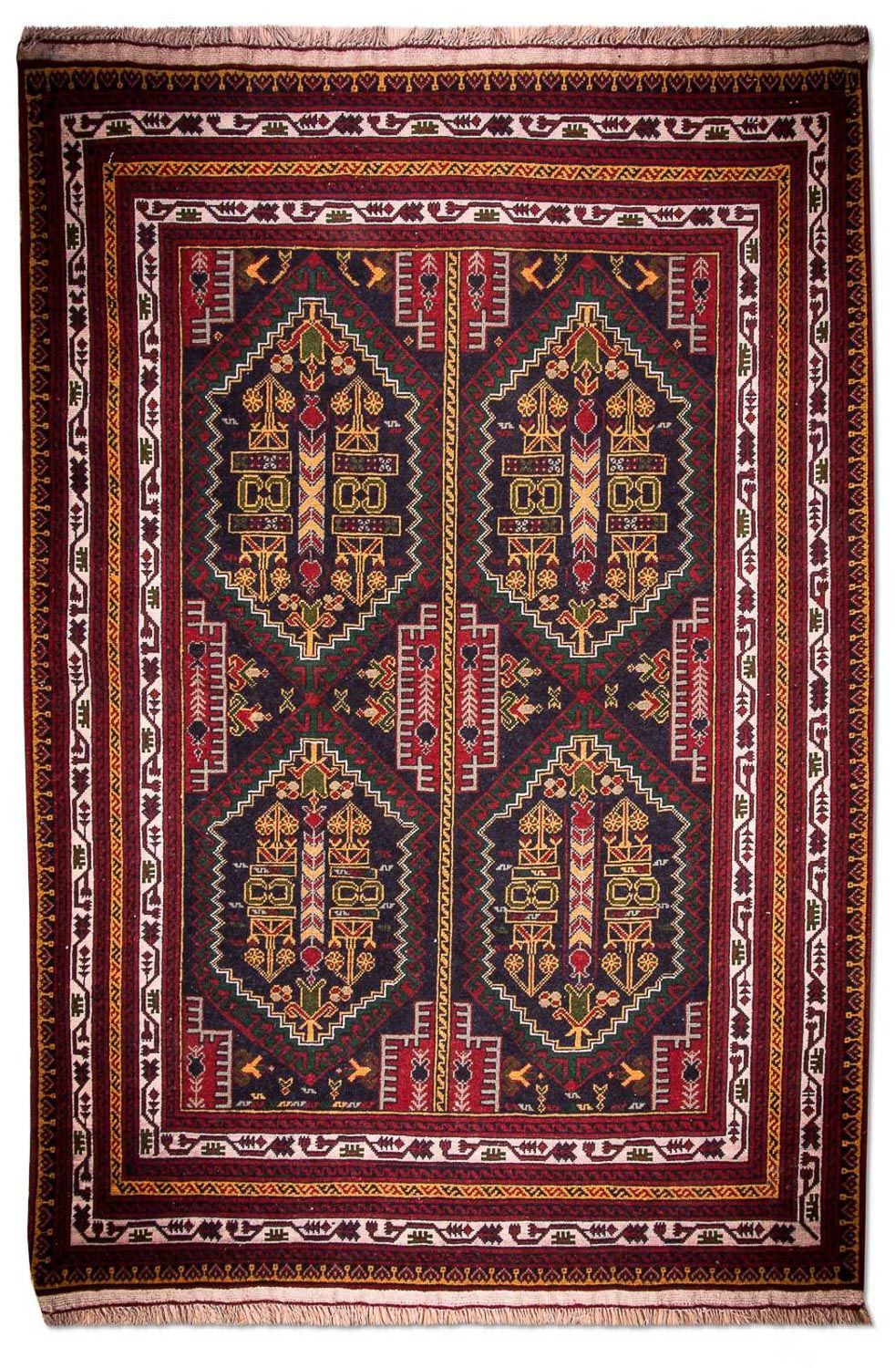 Afghansk tæppe - 145 x 92 cm - blå