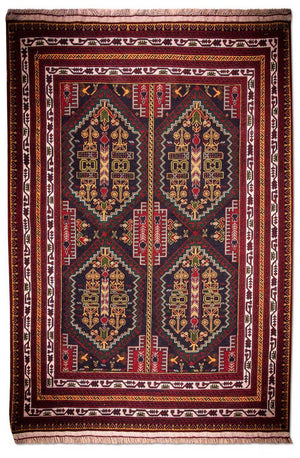 Afghansk tæppe - 145 x 92 cm - blå