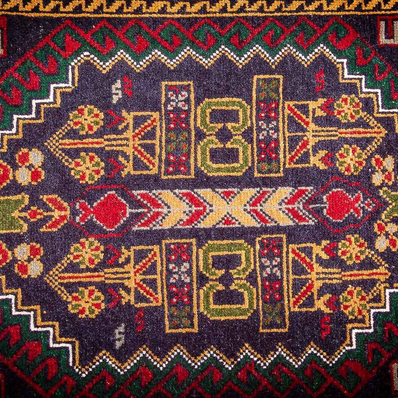 Afghansk tæppe - 145 x 92 cm - blå