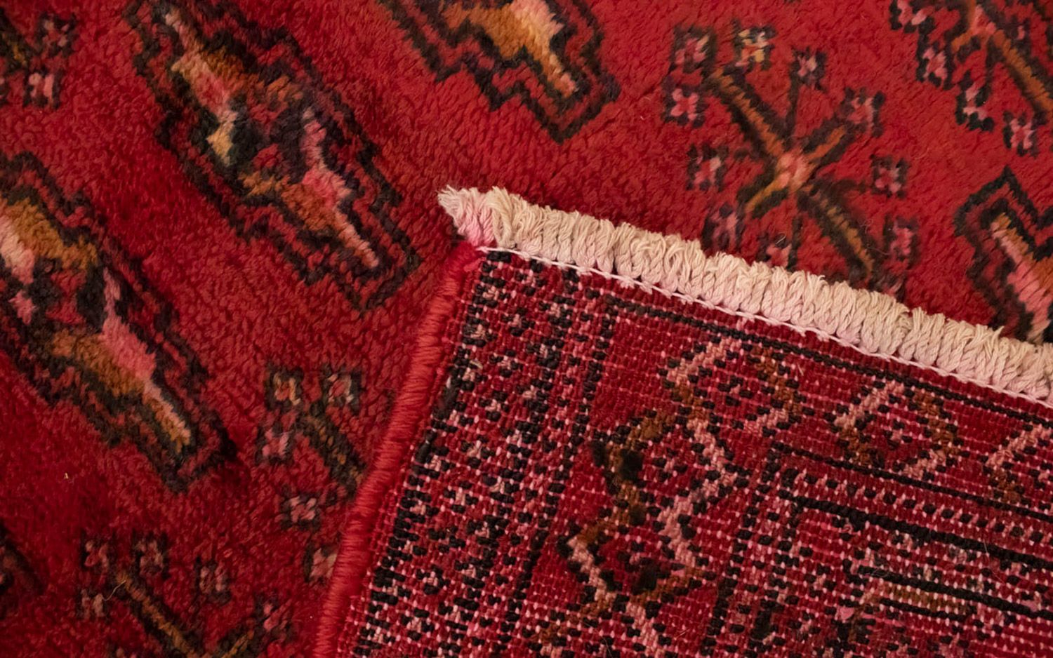 Turkaman-tæppe - 130 x 60 cm - rød