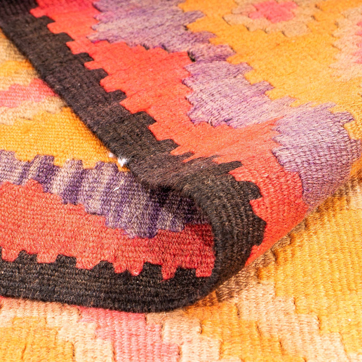 Løber Kelim-tæppe - gammelt - 305 x 160 cm - flerfarvet