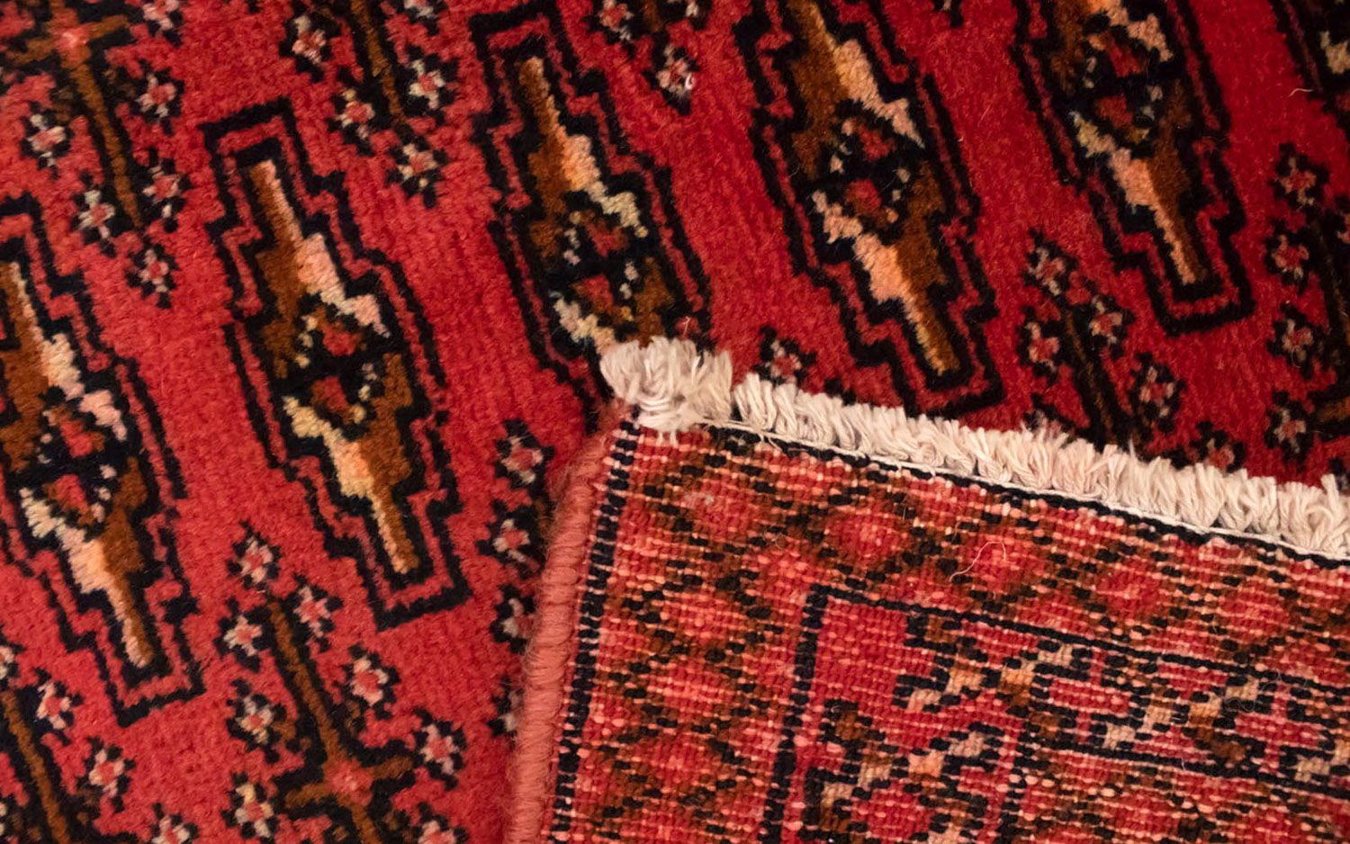Turkaman-tæppe - 130 x 60 cm - rød