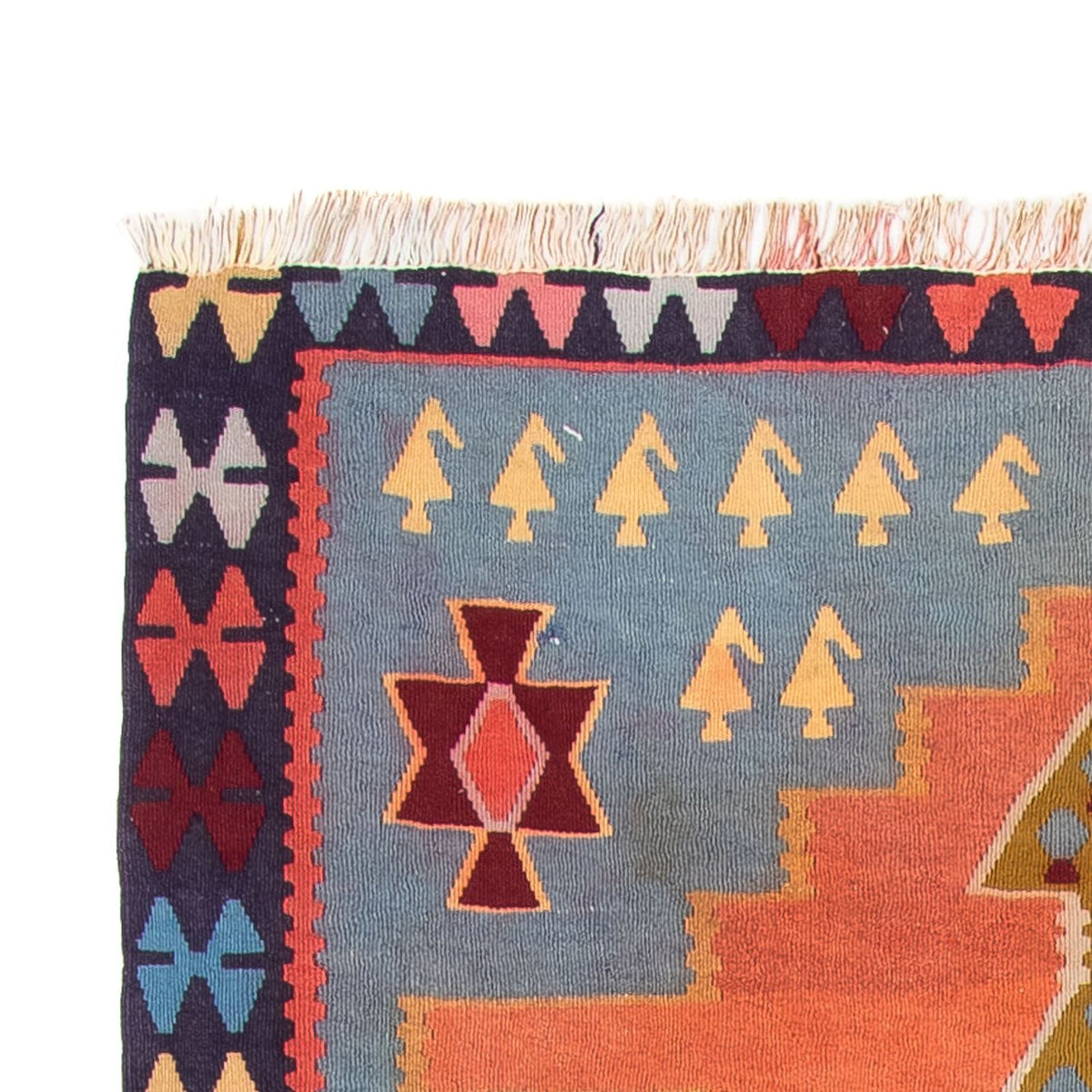 Løber Kelim-tæppe - gammelt - 280 x 140 cm - flerfarvet