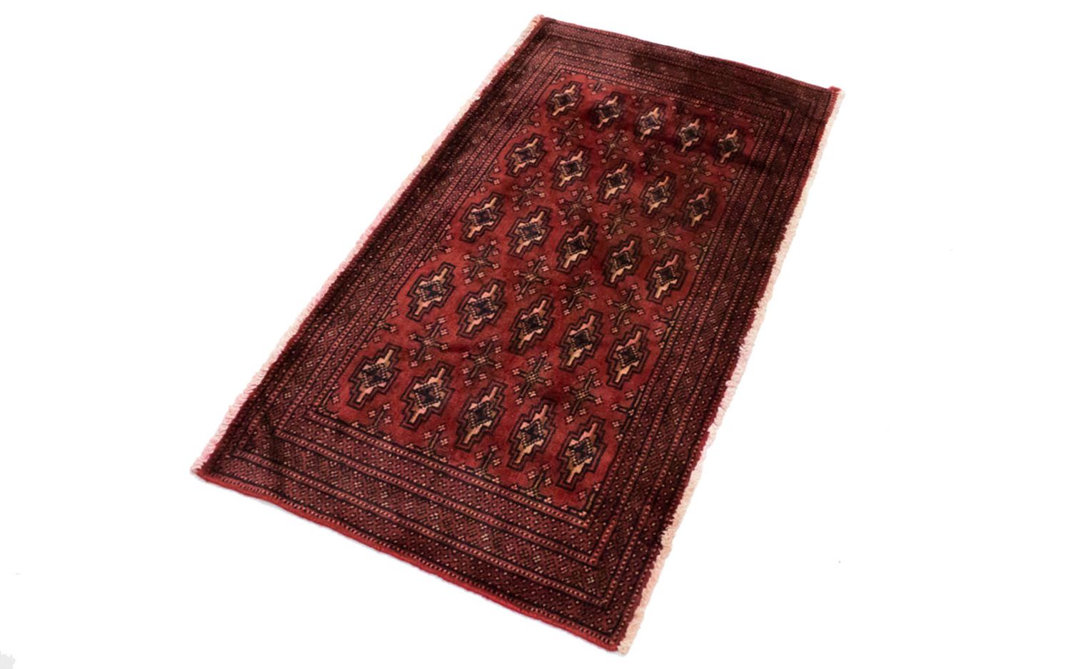 Turkaman-tæppe - 130 x 60 cm - rød