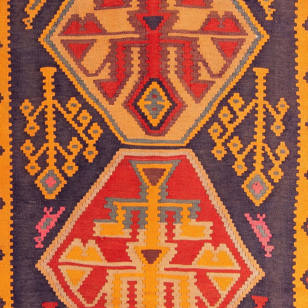 Løber Kelim-tæppe - gammelt - 340 x 155 cm - flerfarvet