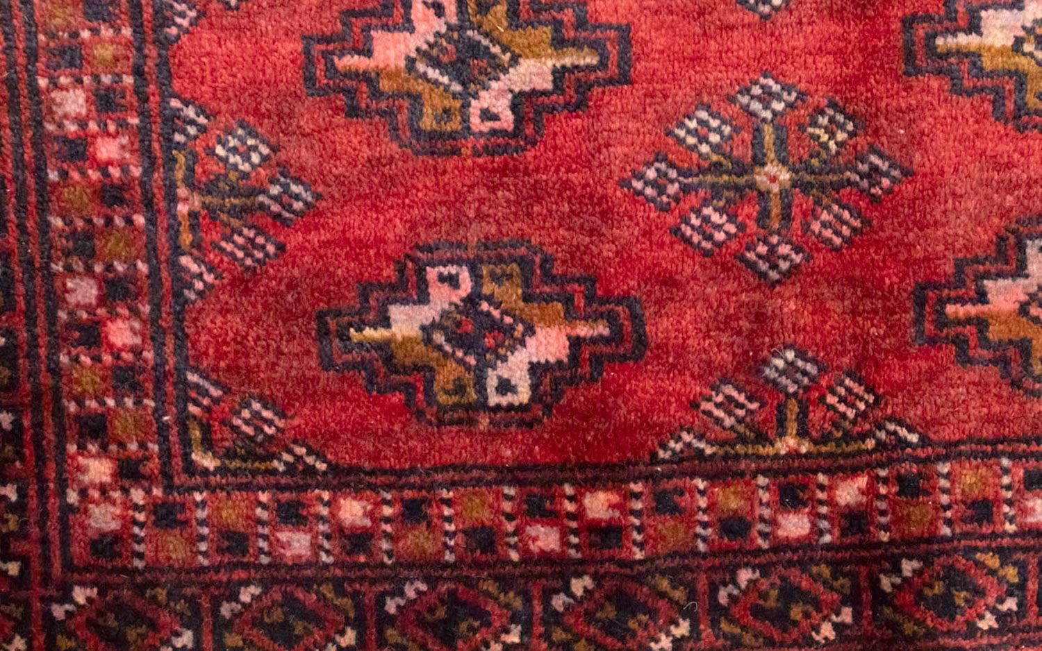 Turkaman-tæppe - 130 x 60 cm - rød