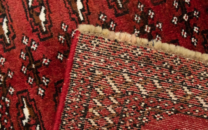 Turkaman-tæppe - 130 x 60 cm - rød