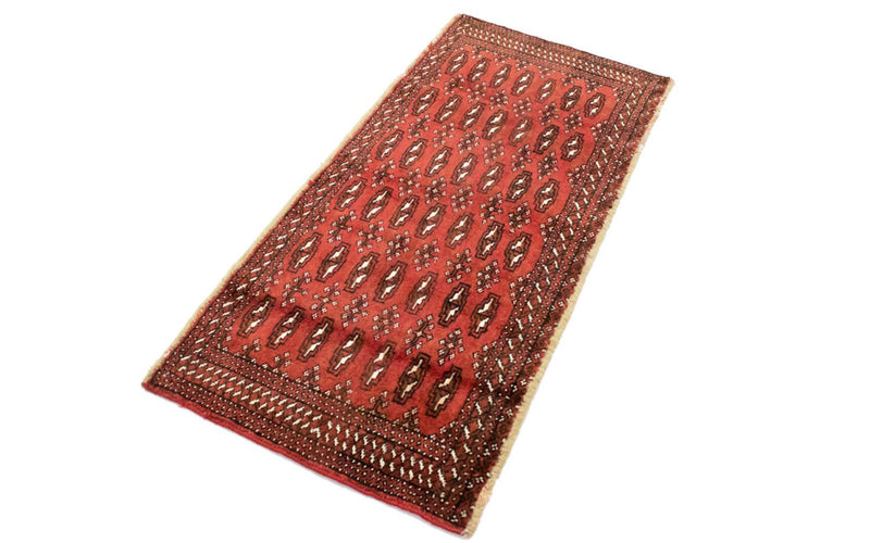 Turkaman-tæppe - 130 x 60 cm - rød