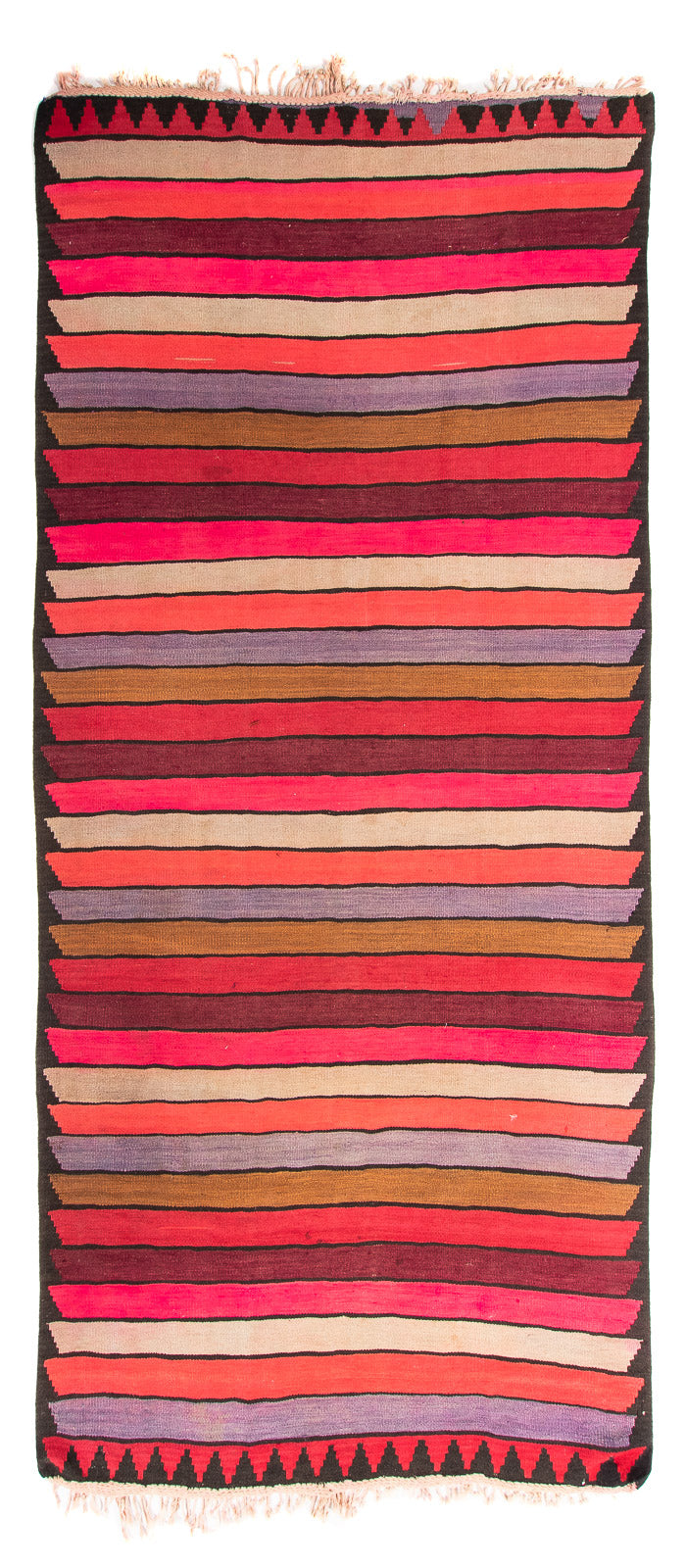 Løber Kelim-tæppe - gammelt - 340 x 160 cm - flerfarvet