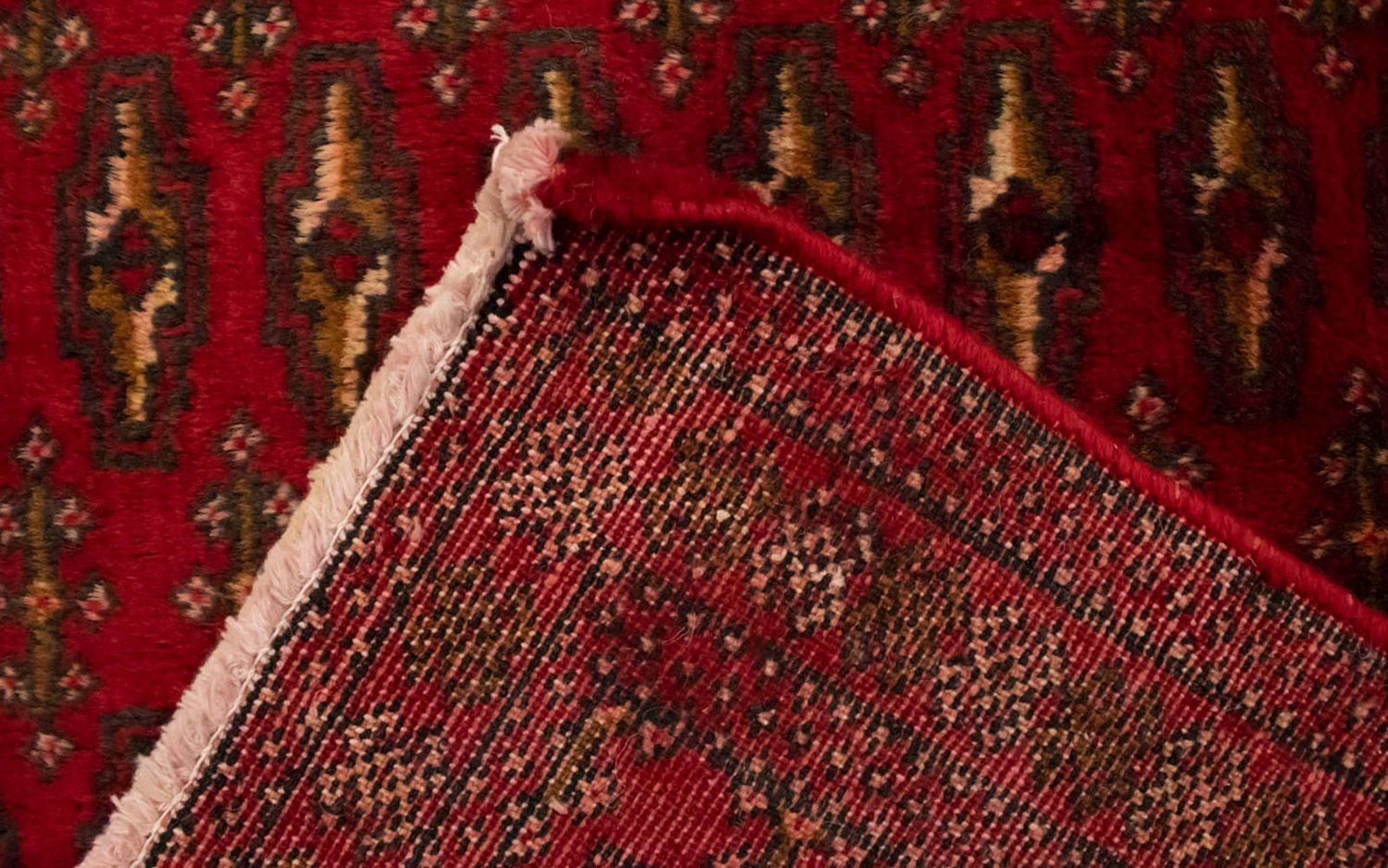 Turkaman-tæppe - 130 x 60 cm - rød