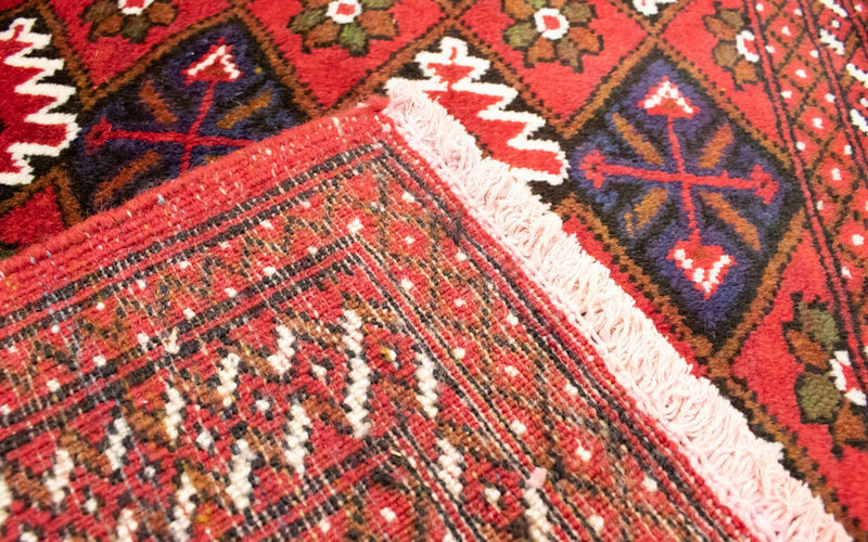 Turkaman-tæppe - 130 x 60 cm - rød